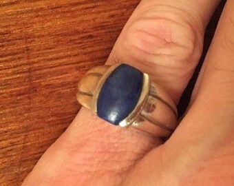 Vintage Sterling Silver Lapis Ring Women's Size 8