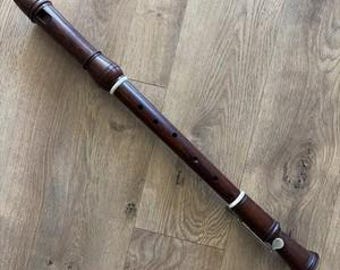 Vintage Moeck Rottenburgh Recorder Baroque Tenor Model Germany Wood 2 Metal Keys