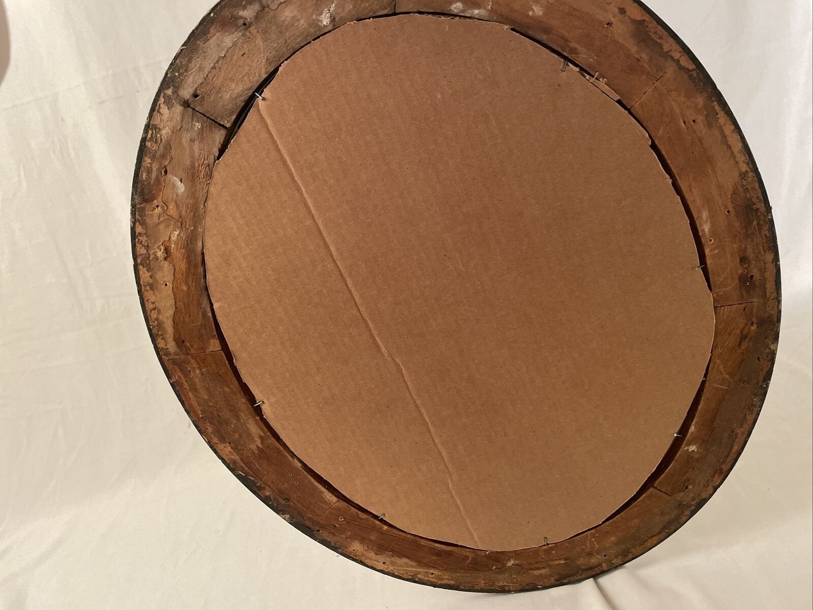 Large Antique Oval Picture Frame w/ Convex Glass Black Etsy