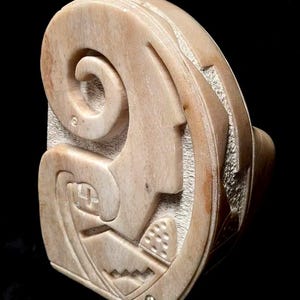 Native American Sculpture Polished Alabaster 9.75" Tall Gilbert Vasquez