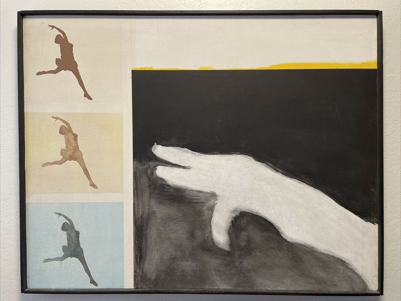 Vintage Mid Century Original Modernism Dance Mixed Media Painting McNeely