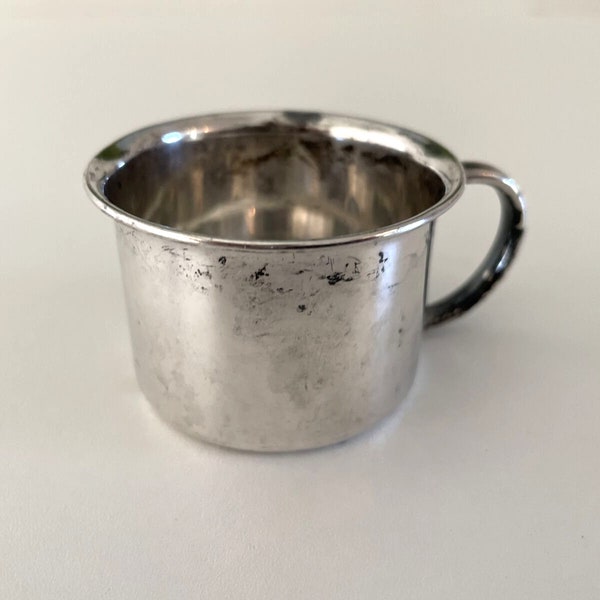 Vintage Towle Sterling Silver Child Baby Christening Cup Mug w Hidden Rabbit