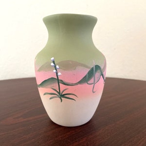 5&quot; Vintage New West Pottery Hand Painted South Western Vase Earthenware Signed