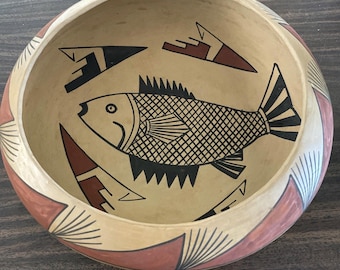 Vintage Mata Ortiz Mexican Clay Art Pottery Mexico 11x4" Renaldo Pedregón Lujan