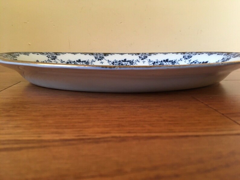 Large Antique / Vintage Albion Pottery Flow Blue Rose GARLAND Etsy