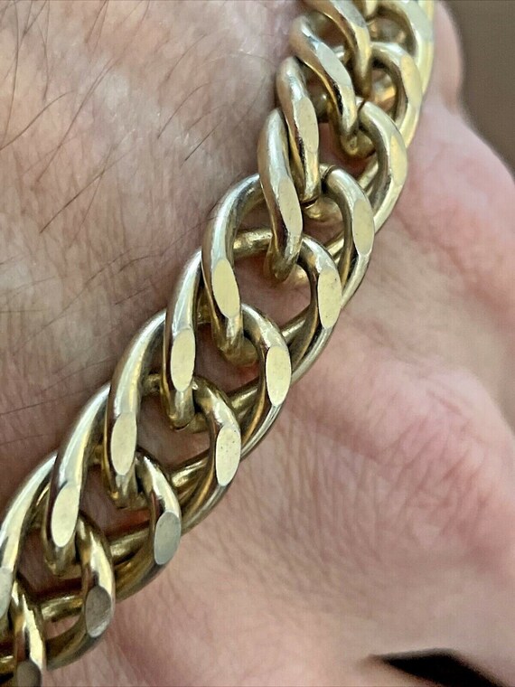 Vintage 8.75" Large Gold-tone Chain Link Bracelet 