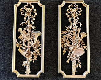 Vintage Syroco Floral Wall Hanging: Usa-made Plastic Wall Decor