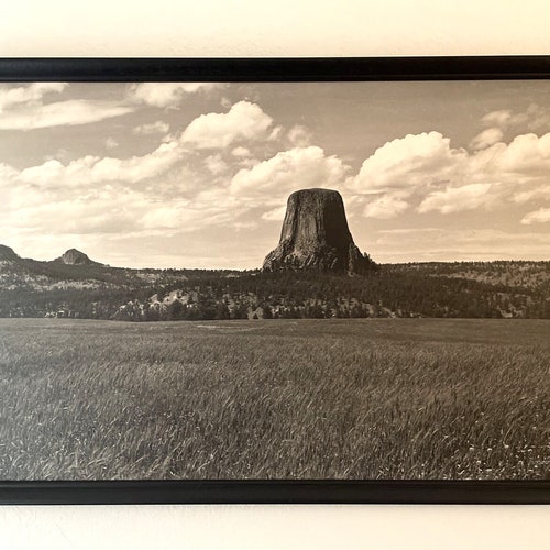 Large Vintage Fassbenders B&W Photograph Black Hills Studio DEVIL'S shops TOWER Framed