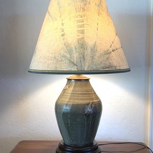 Vintage Art Pottery Table Lamp Studio Hand Thrown with Custom Lampshade
