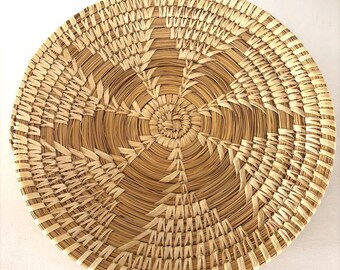 Papago Tohono O'odham Tray / Basket Split Stich 11.5" Diameter x 1.25" High
