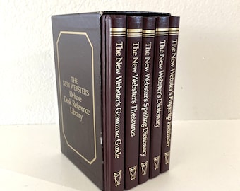 The New Webster's Deluxe Desk Reference Library & Case Set 5 Hardcover Book 1986