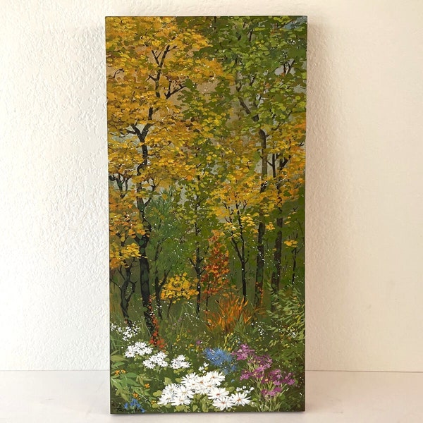 Original Vintage Tatsuo Ito Impressionist Woodland Floral Painting '73 Signed