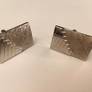 Vintage Silver-tone MCM Cufflinks w/ textured pattern mens