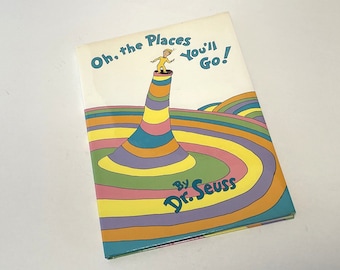 Oh, the Places You'll Go! by Dr Seuss Hardcover Book vintage