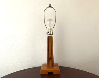 Vintage Wood Accent Table Lamp