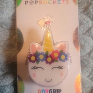 Cute unicorn flat phone grippy