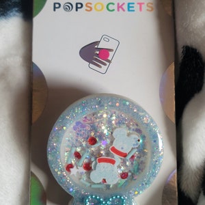 Cute Christmas snowglobe mouse phone grippy or badgereel