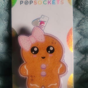 Cute gingerbread girl flat phone grippy