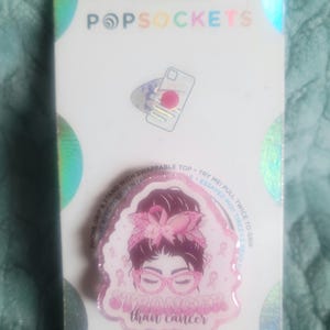 Cute breast cancer flat phone grippy