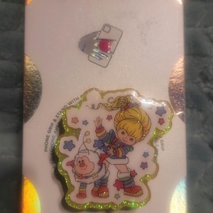 Cute Brite girl flat phone grippy