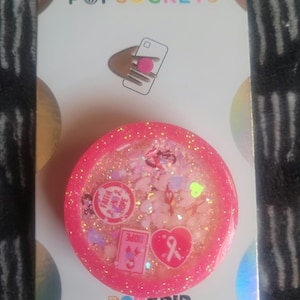 Cute breast cancer phone grippy or badgereel