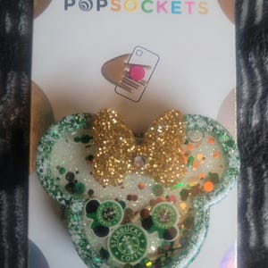 Cute coffee mouse phone grippy or badgereel