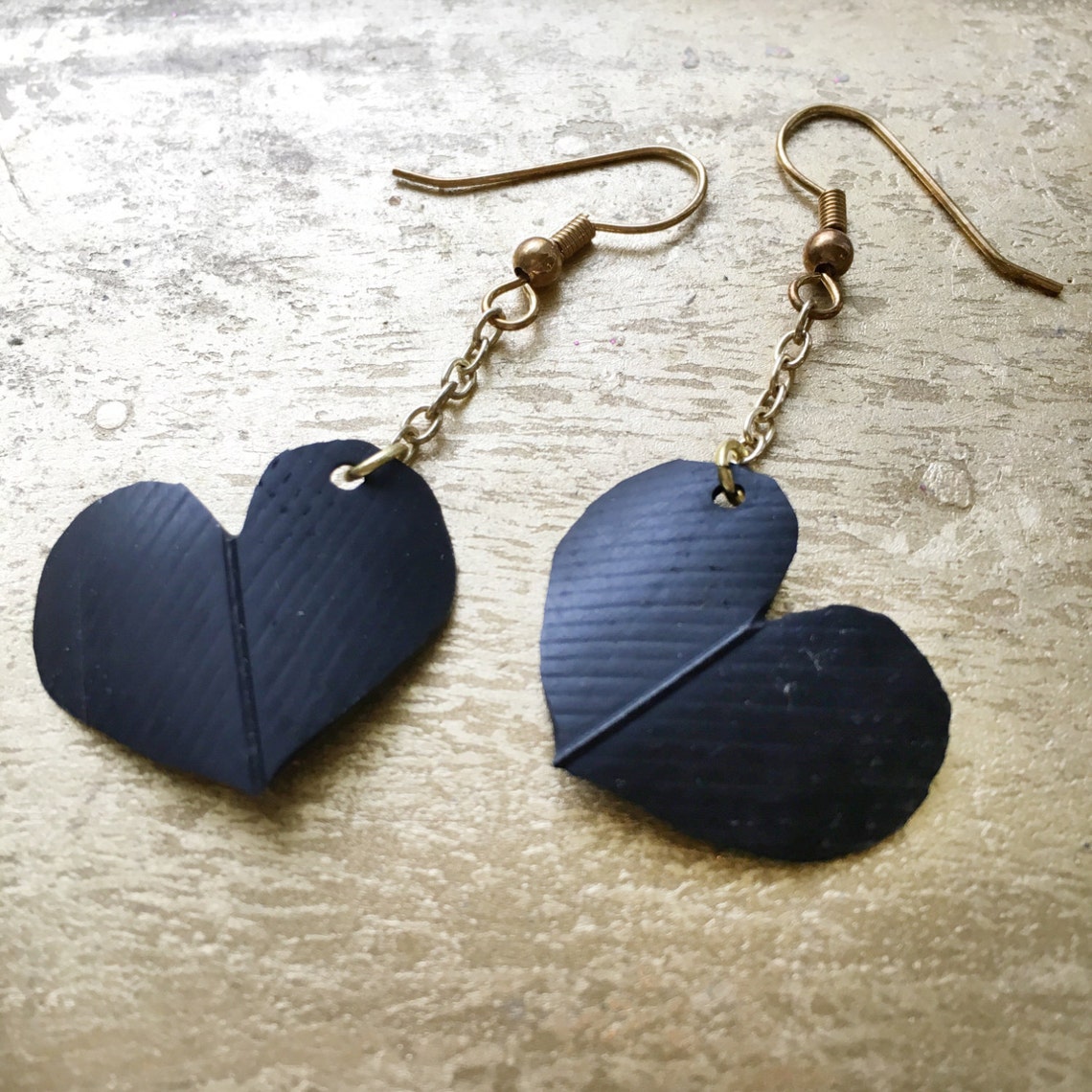 A CHROÍ Inner Tube Jewelry Heart Earrings Black Hearts Eco Etsy
