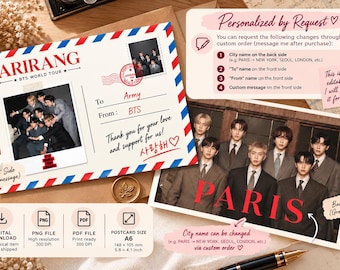 Personalized by Order BTS ARIRANG World Tour Postcard