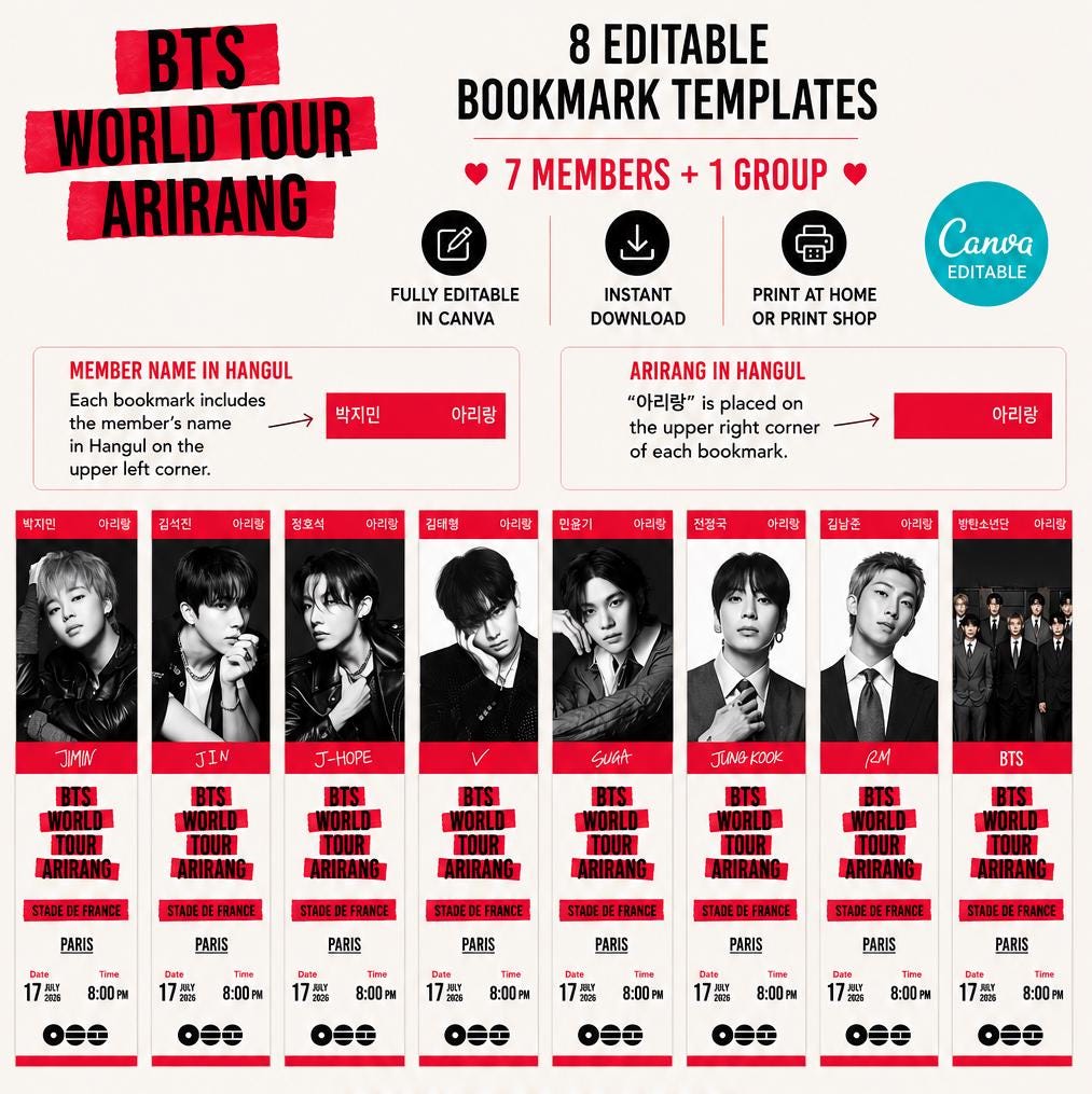 Bts Bookmarks - Etsy