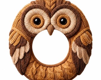 Knit Owl Art Print | Korean Alphabet ㅇ | Nursery Wall Decor (Digital Download)