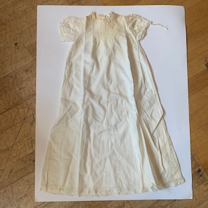 Vintage Christening Gown with Matching Slip, Philippines, Cream