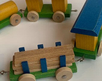 Vintage Loquai Holzkunst Five Piece Freight Train Set - Etsy