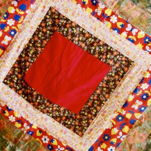 Vintage Children&#39;s Quilt, Autumn Colors, Mid Century Vibe, Home Decor