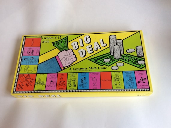 Jeu pour enfants vintage, Big Deal, un jeu de mathématiques grand