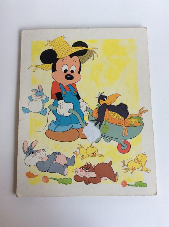 MICKEY MOUSE ★ ヴィンテージ　パズル　ウォルトディズニー Vintage Puzzle, Walt Disney, Mickey Mouse, Gardening - Etsy