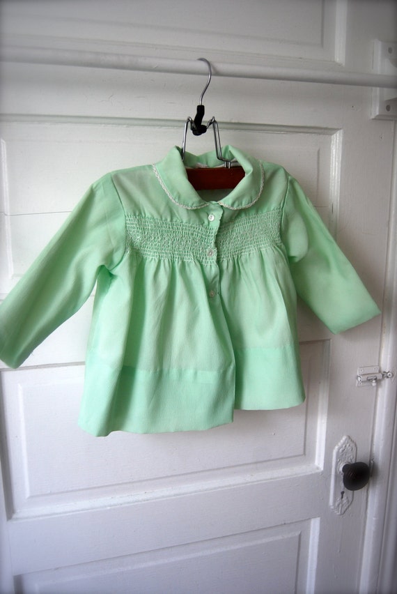 Mint green vintage baby coat