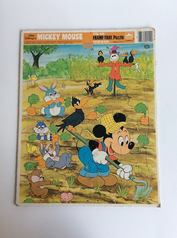 MICKEY MOUSE ★ ヴィンテージ　パズル　ウォルトディズニー Vintage Puzzle, Walt Disney, Mickey Mouse, Gardening - Etsy