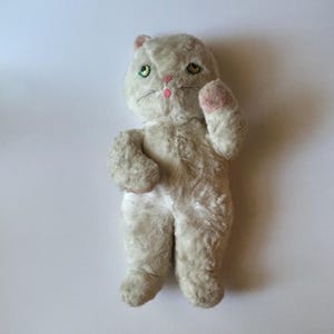 Vintage White Cat Plush - Etsy