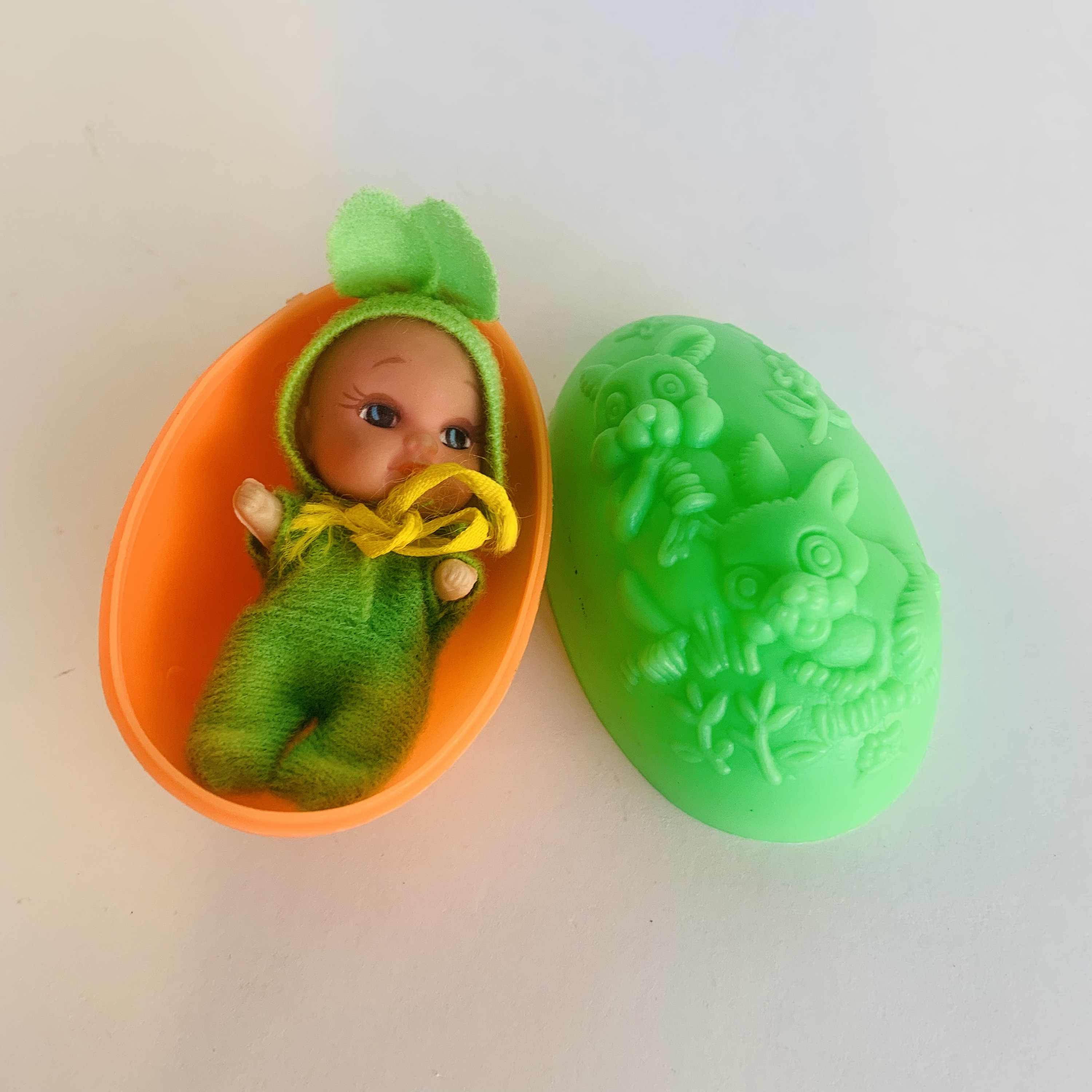 Vintage Easter Unlimited Bunny Bunting Egg Doll, Kiddle Klone Doll