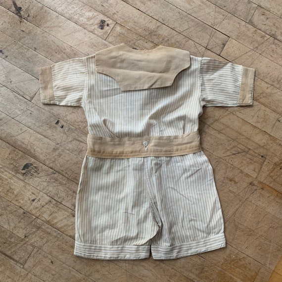 Vintage Toddle Romper, Champion, Brown and White … - image 9