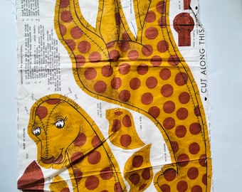 Vintage Stuffed Toy, I Am A Giraffe, My Name is George, Pattern