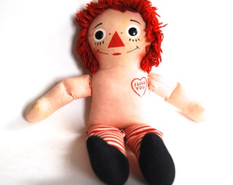 Vintage Raggedy Andy Doll, Nursery Decor