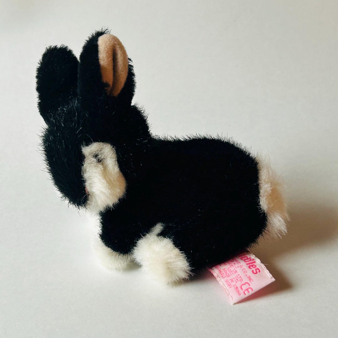 Russ Rabbits Vintage Puddles by Russ Plush Rabbit, Mini, Black and White - Etsy