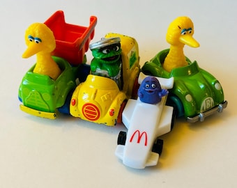 Vintage Sesame Street Diecast Metal Cars Muppet Lot of Matchbox Tyco Toys