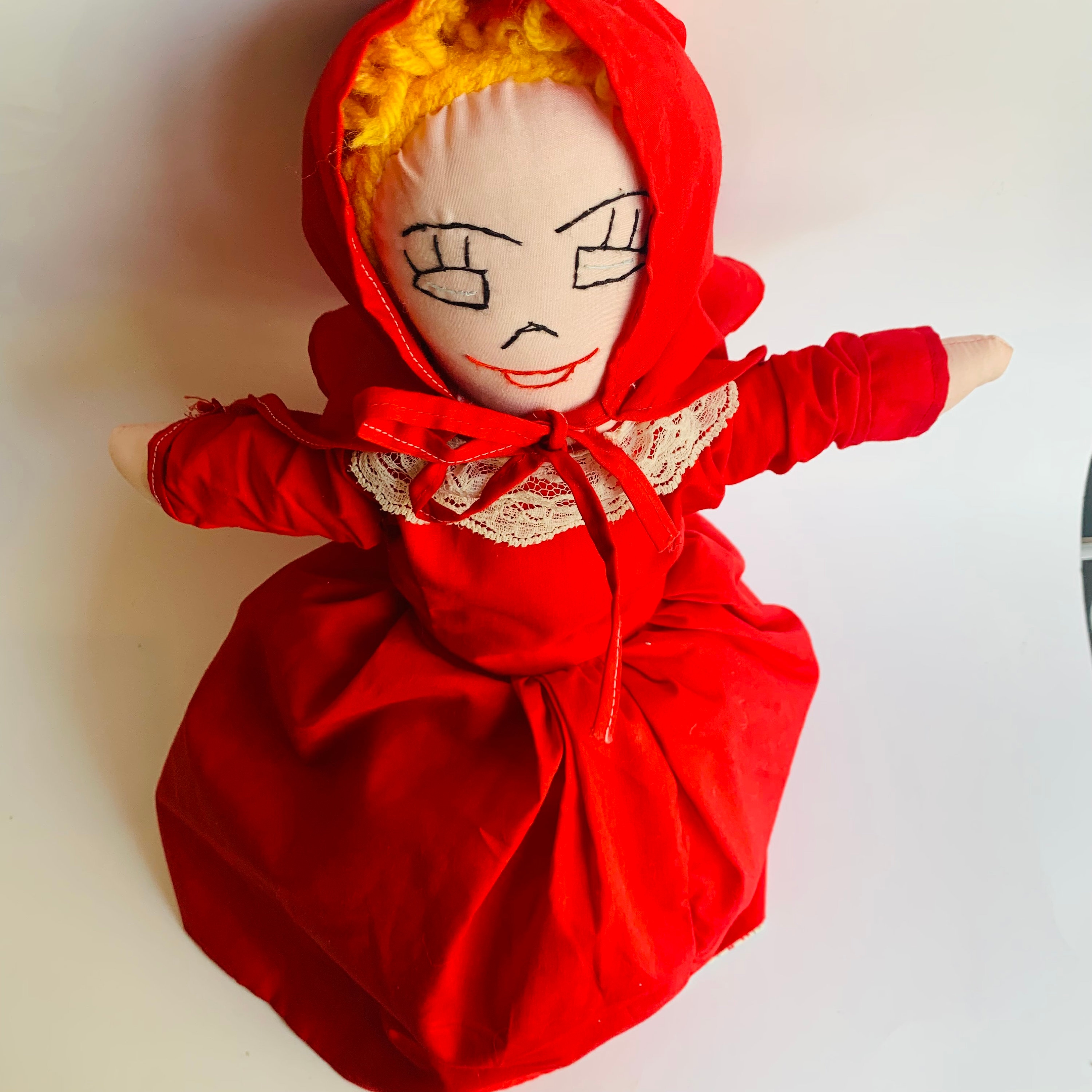 Vintage Red Riding Hood Reverse Doll, Topsy Turvy, Three Dolls in