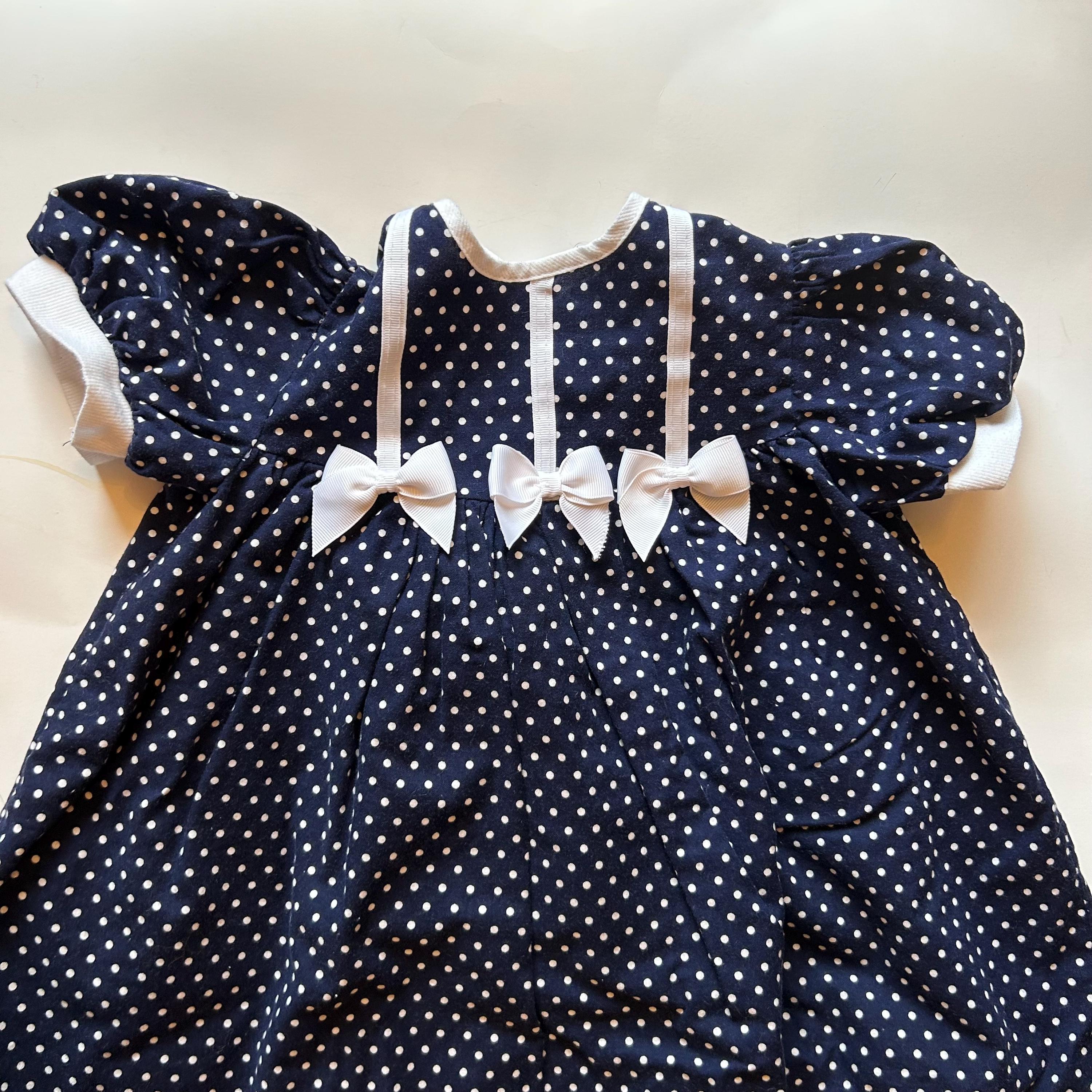 Blue and White Polka Dot Dress - Etsy