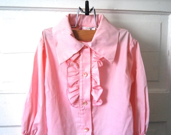 Vintage Child's Pink Ruffle Top, Carol Evans, Penneys