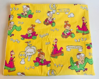 Vintage Flintstones Cartoon Fabric, Bamm-Bamm and Pebbles