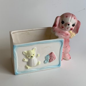 Vintage Puppy Planter, Nursery, New Baby