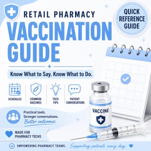 Pharmacy Technician Vaccination Guide | Vaccine Schedule Cheat Sheet | Retail Pharmacy Tech Tips PDF | Immunization Reference